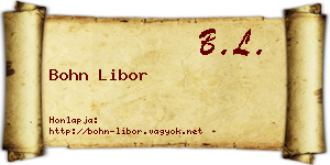 Bohn Libor névjegykártya